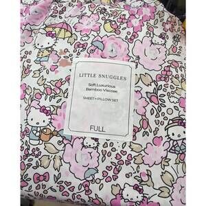 NEW CHARLIES PROJECT girl's garden kitty bamboo full sheet set in pink